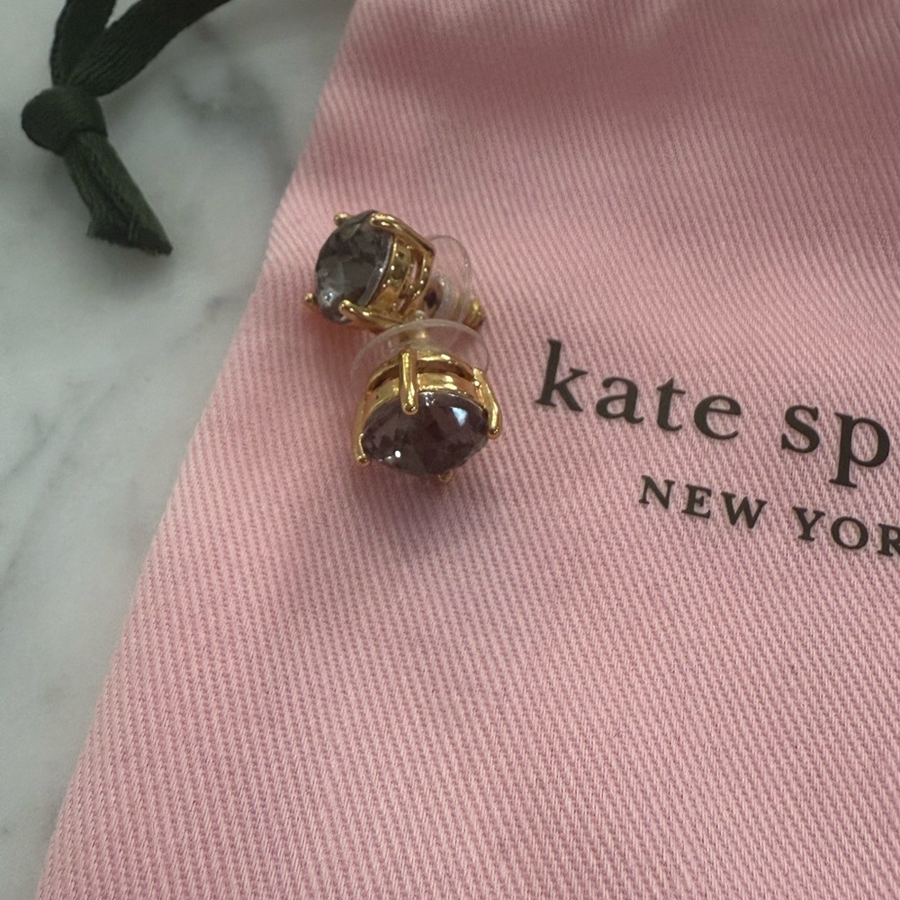 NEW Kate Spade Gum Drop Earring Studs Black and Gold - Picture 5 of 6